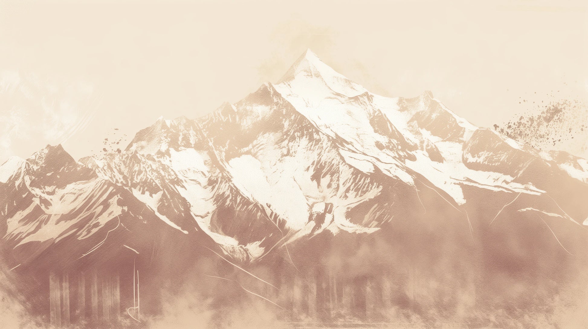 Prezentacja całego wzoru fototapety o nazwie Sepia Summit