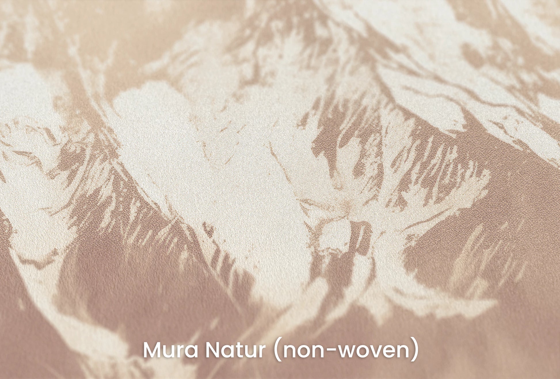 Zbliżenie na artystyczną fototapetę o nazwie Sepia Summit na podłożu Mura Natur (non-woven) - naturalne i ekologiczne podłoże.