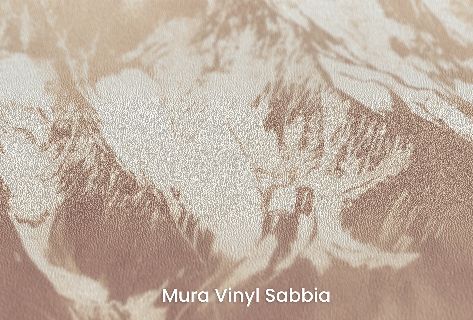 Zbliżenie na artystyczną fototapetę o nazwie Sepia Summit na podłożu Mura Vinyl Sabbia struktura grubego ziarna piasku.