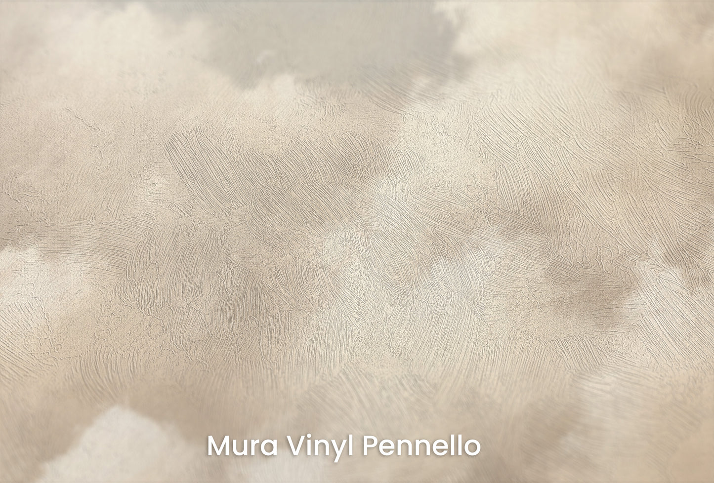 Zbliżenie na artystyczną fototapetę o nazwie SOFT HORIZON HAZE na podłożu Mura Vinyl Pennello - faktura pociągnięć pędzla malarskiego.