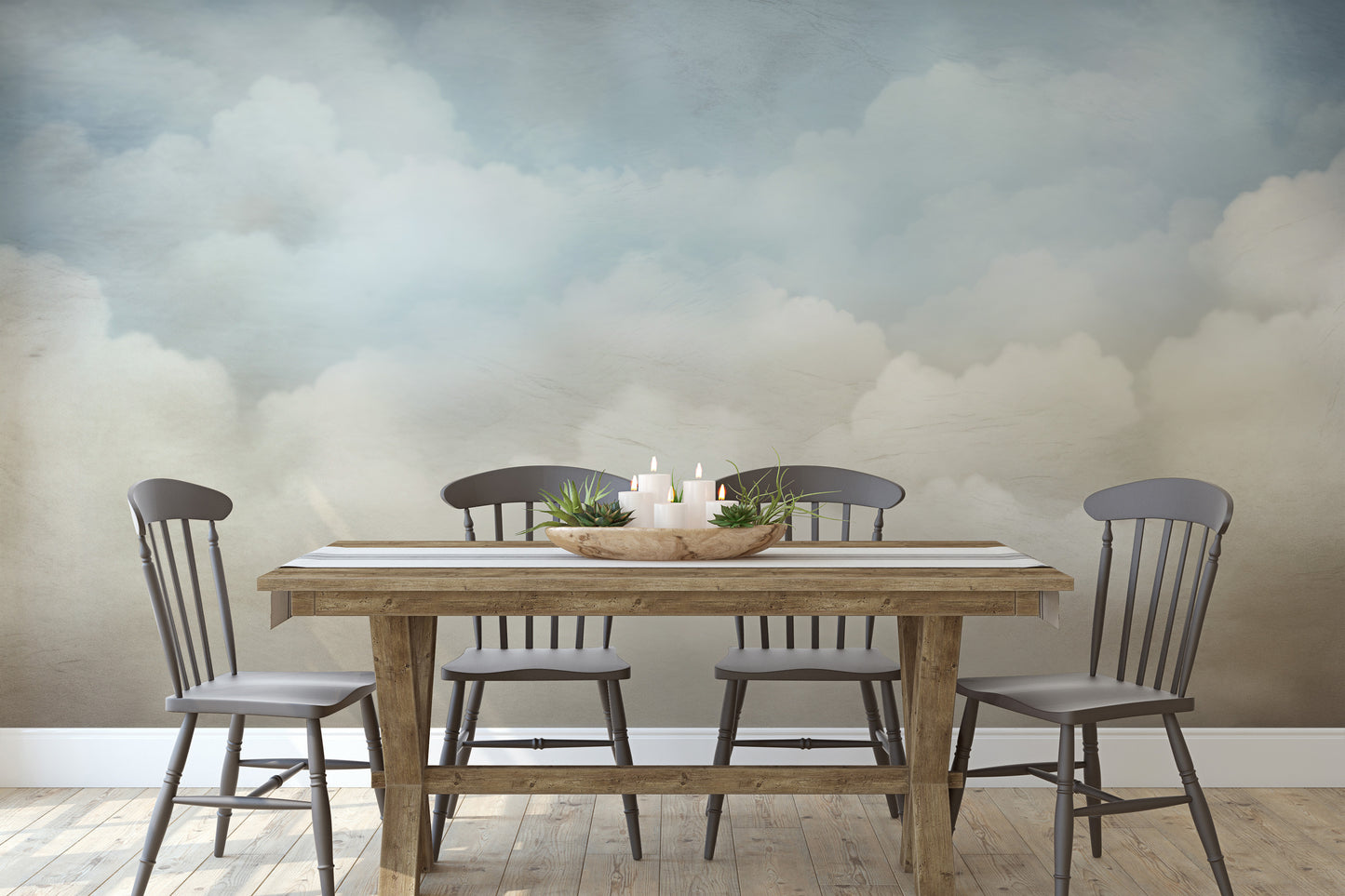 Fototapeta artystyczna o nazwie CLOUDS OF SERENE MAJESTY pokazana w aranżacji wnętrza.