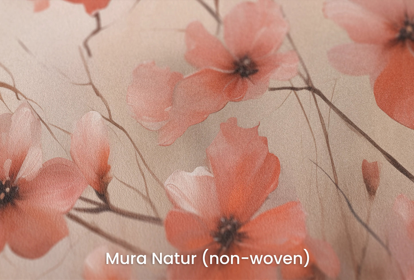 Zbliżenie na artystyczną fototapetę o nazwie Coral Breeze na podłożu Mura Natur (non-woven) - naturalne i ekologiczne podłoże.