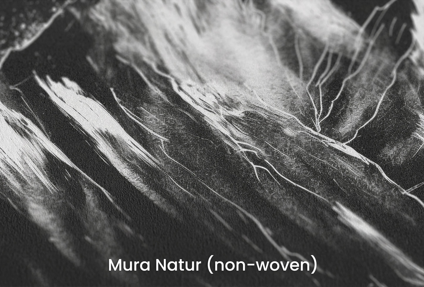 Zbliżenie na artystyczną fototapetę o nazwie Charcoal Edges na podłożu Mura Natur (non-woven) - naturalne i ekologiczne podłoże.