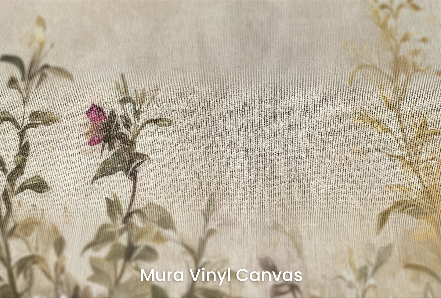 Zbliżenie na artystyczną fototapetę o nazwie Renaissance Garden na podłożu Mura Vinyl Canvas - faktura naturalnego płótna.