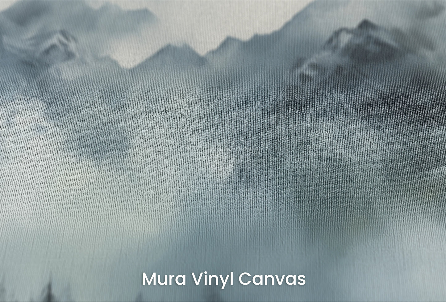Zbliżenie na artystyczną fototapetę o nazwie Ethereal Fog na podłożu Mura Vinyl Canvas - faktura naturalnego płótna.
