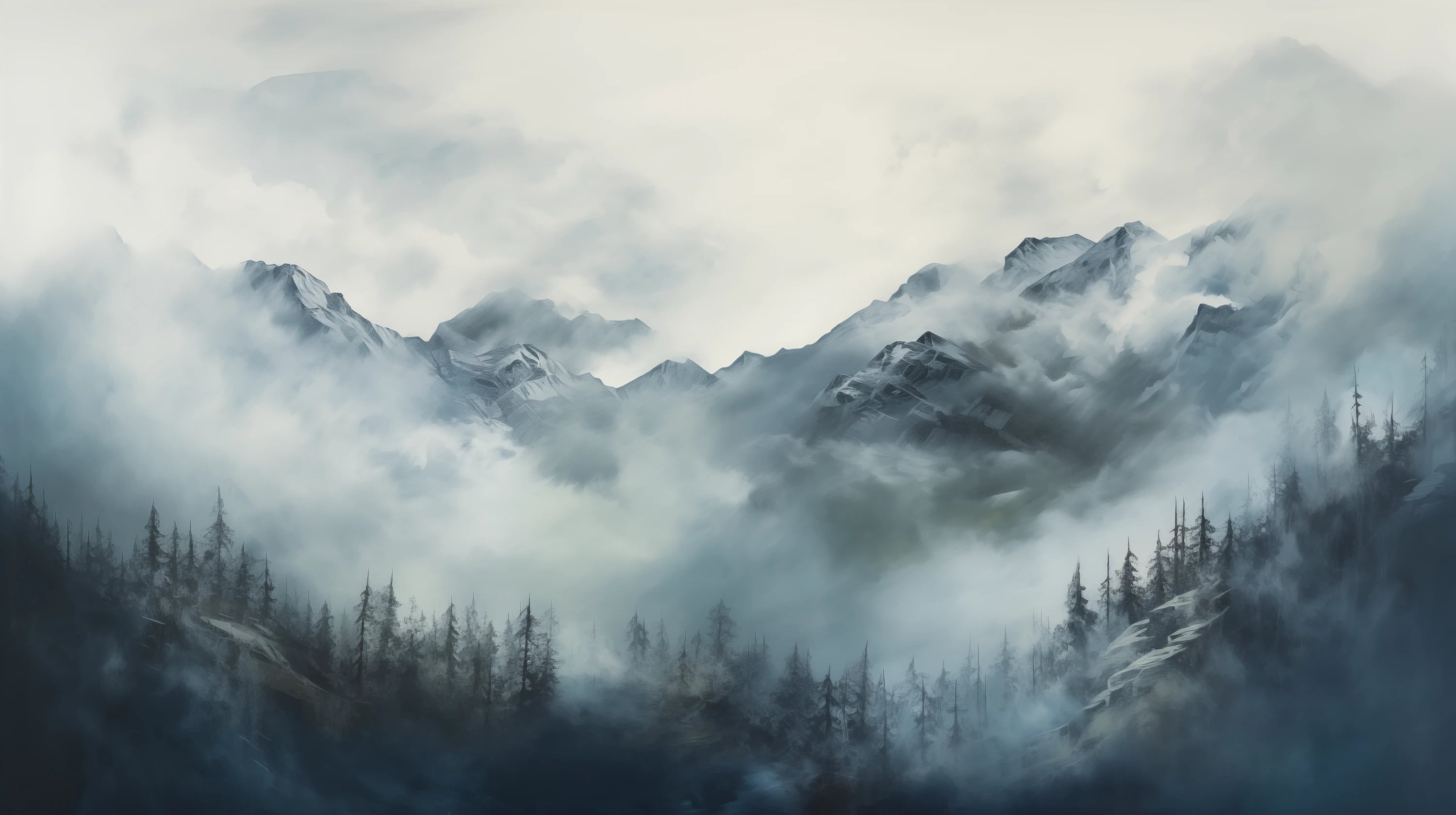 Pattern preview: Prezentacja całego wzoru fototapety o nazwie Ethereal Fog