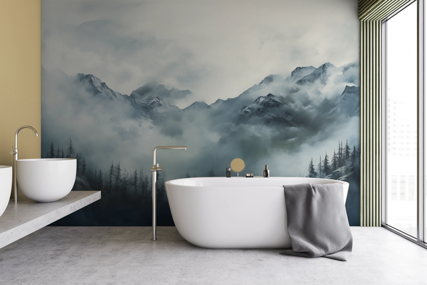 Fototapeta malowana o nazwie Ethereal Fog pokazana w aranżacji wnętrza.