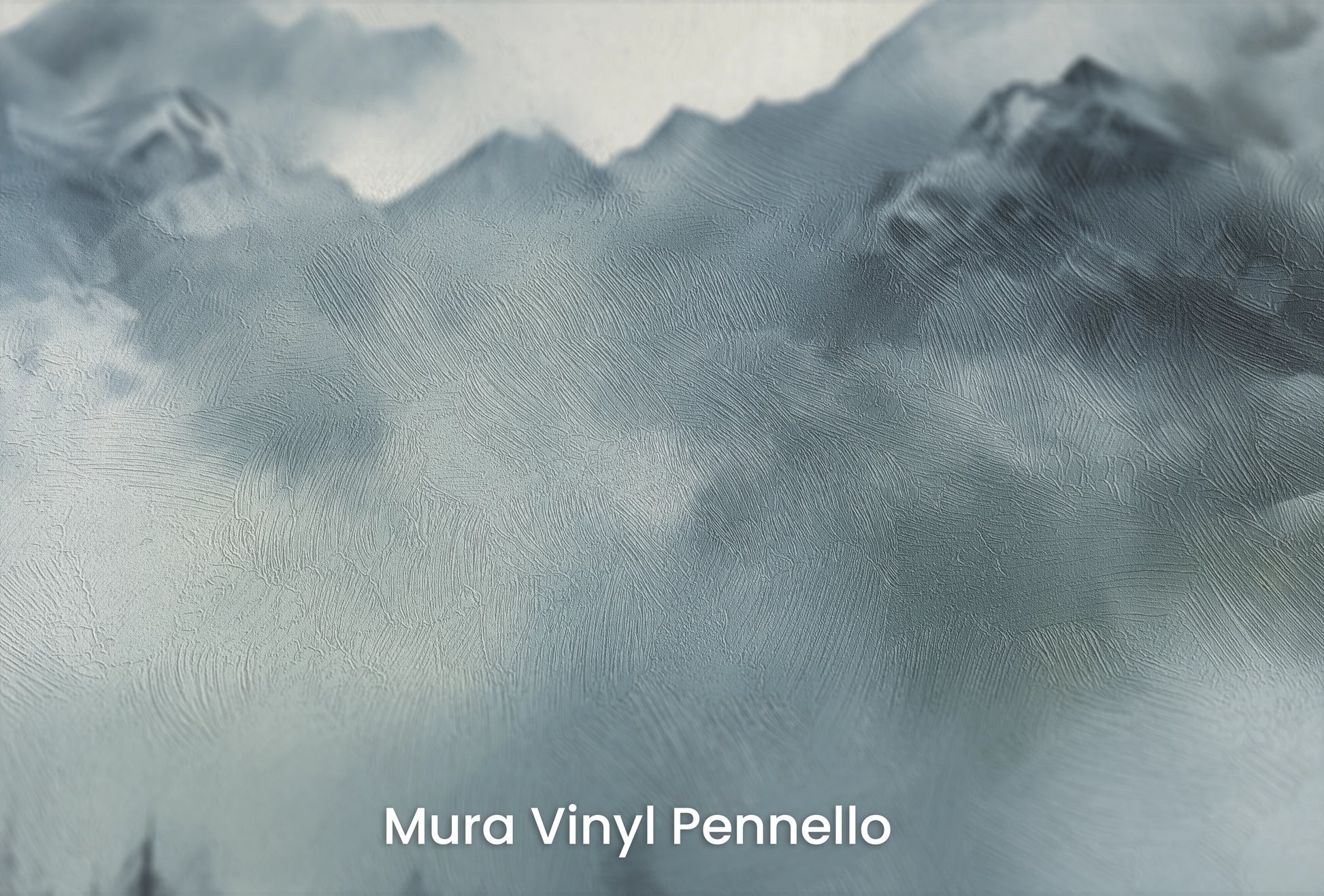 Zbliżenie na artystyczną fototapetę o nazwie Ethereal Fog na podłożu Mura Vinyl Pennello - faktura pociągnięć pędzla malarskiego.