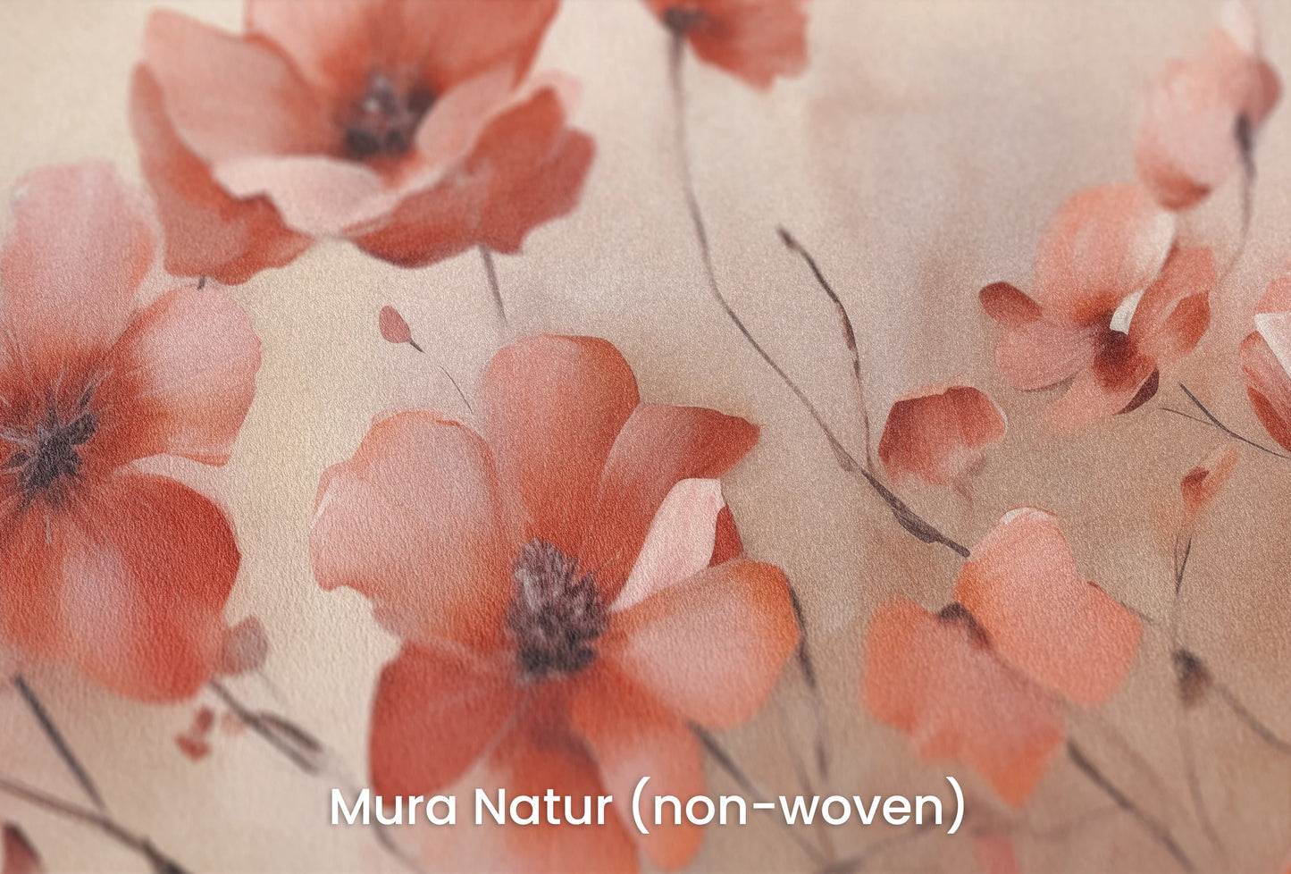 Zbliżenie na artystyczną fototapetę o nazwie Dawn Petal Dance na podłożu Mura Natur (non-woven) - naturalne i ekologiczne podłoże.
