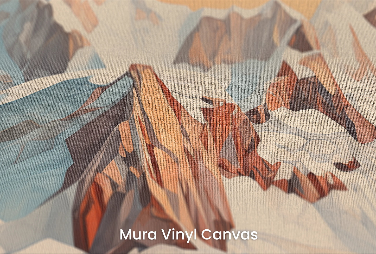 Zbliżenie na artystyczną fototapetę o nazwie Geometric Sunrise na podłożu Mura Vinyl Canvas - faktura naturalnego płótna.