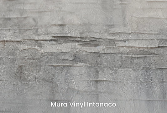 Zbliżenie na artystyczną fototapetę o nazwie Pallid Canvas na podłożu Mura Vinyl Intonaco - struktura tartego tynku.