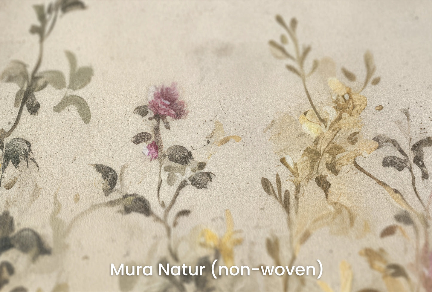 Zbliżenie na artystyczną fototapetę o nazwie Vintage Blossom Array na podłożu Mura Natur (non-woven) - naturalne i ekologiczne podłoże.