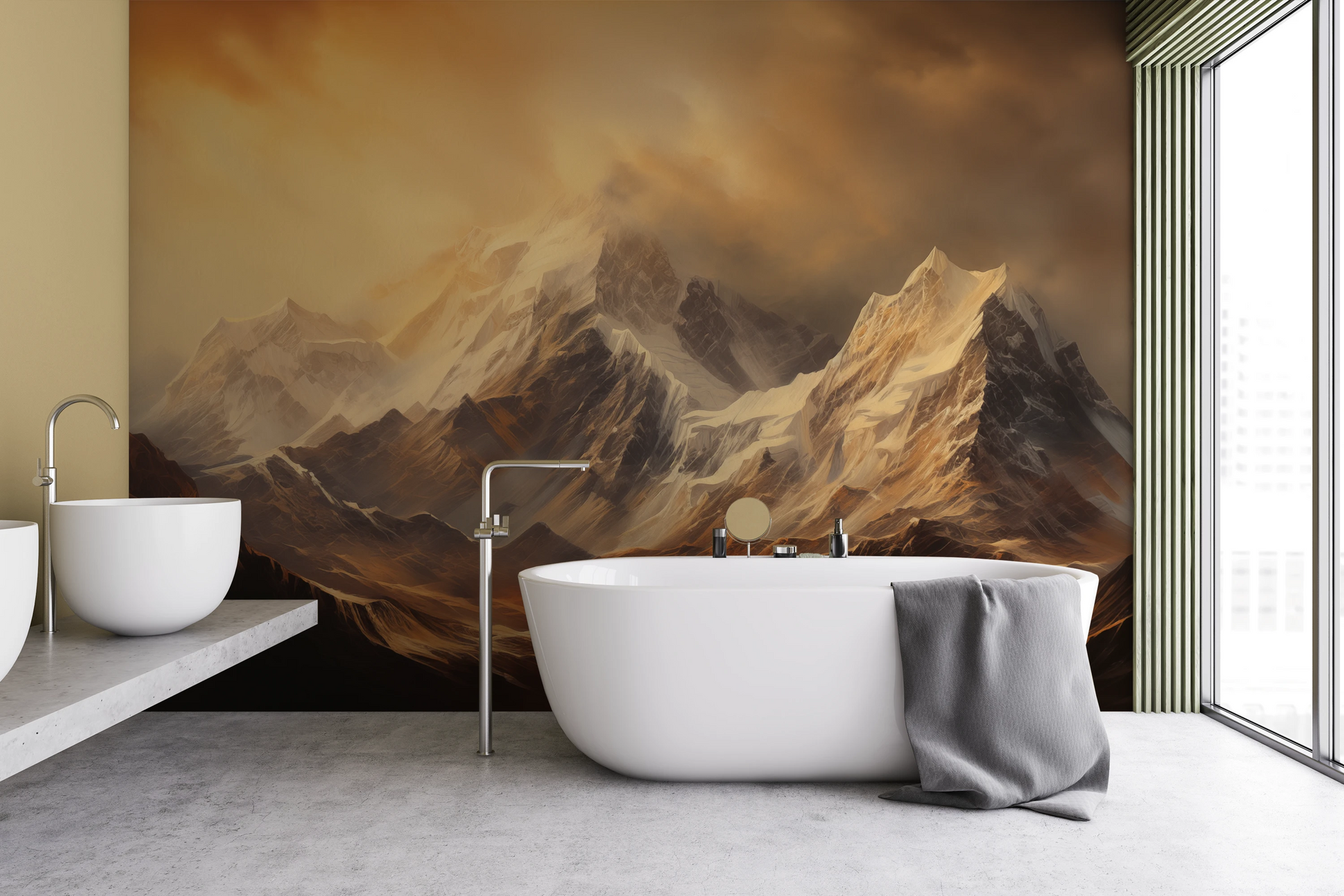 Fototapeta o nazwie Golden Mountain Glow użyta w aranzacji wnętrza.