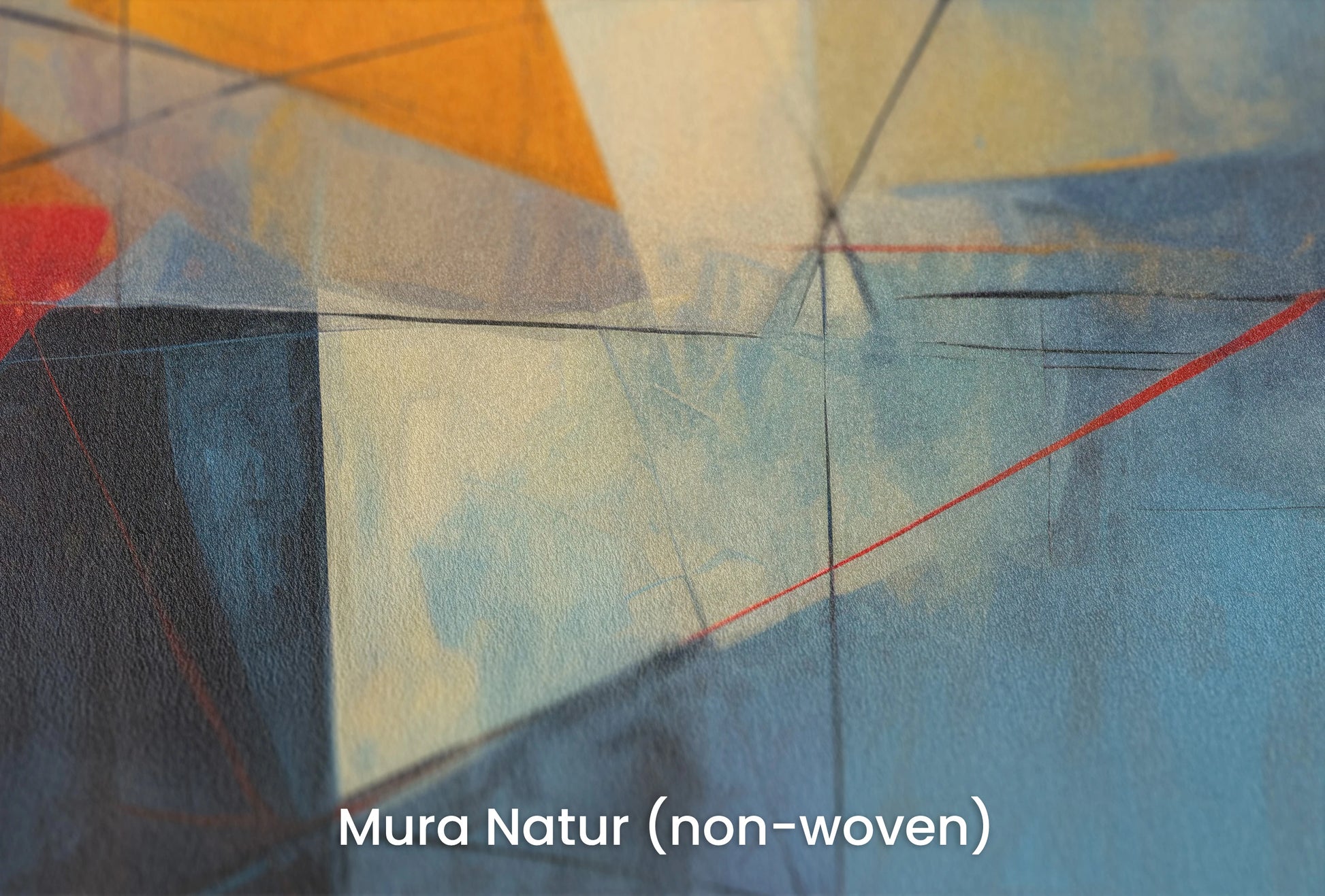 Zbliżenie na artystyczną fototapetę o nazwie Geometric Sunrise #2 na podłożu Mura Natur (non-woven) - naturalne i ekologiczne podłoże.
