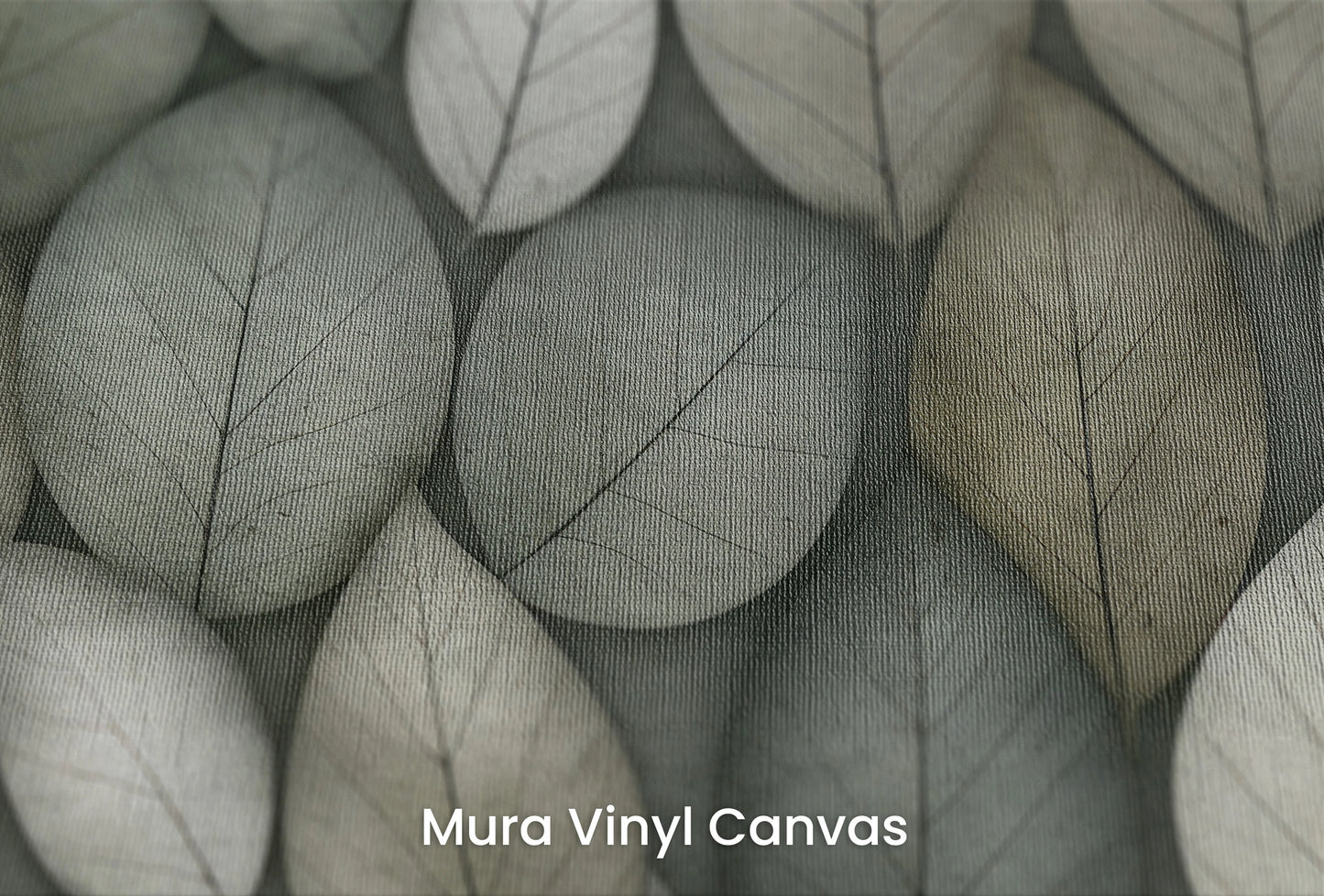 Zbliżenie na artystyczną fototapetę o nazwie Overlapping Nature na podłożu Mura Vinyl Canvas - faktura naturalnego płótna.
