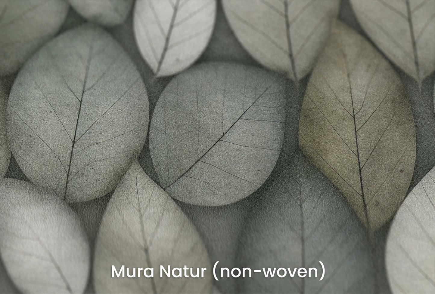 Zbliżenie na artystyczną fototapetę o nazwie Overlapping Nature na podłożu Mura Natur (non-woven) - naturalne i ekologiczne podłoże.