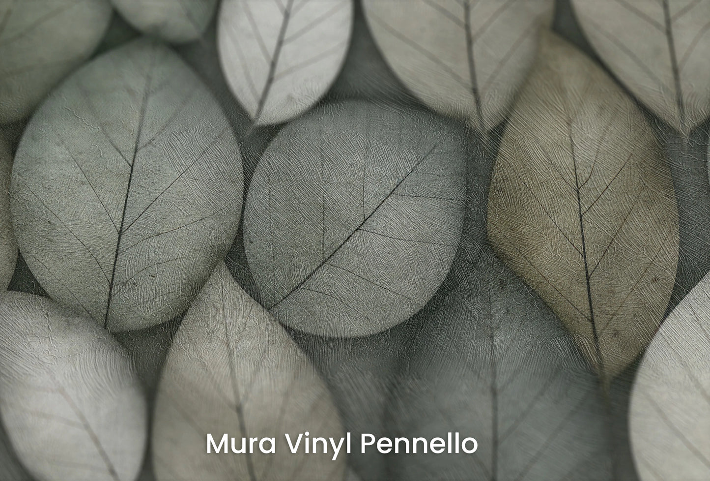 Zbliżenie na artystyczną fototapetę o nazwie Overlapping Nature na podłożu Mura Vinyl Pennello - faktura pociągnięć pędzla malarskiego.