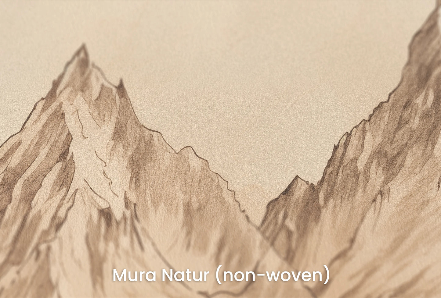 Zbliżenie na artystyczną fototapetę o nazwie Sepia Mountain Range na podłożu Mura Natur (non-woven) - naturalne i ekologiczne podłoże.