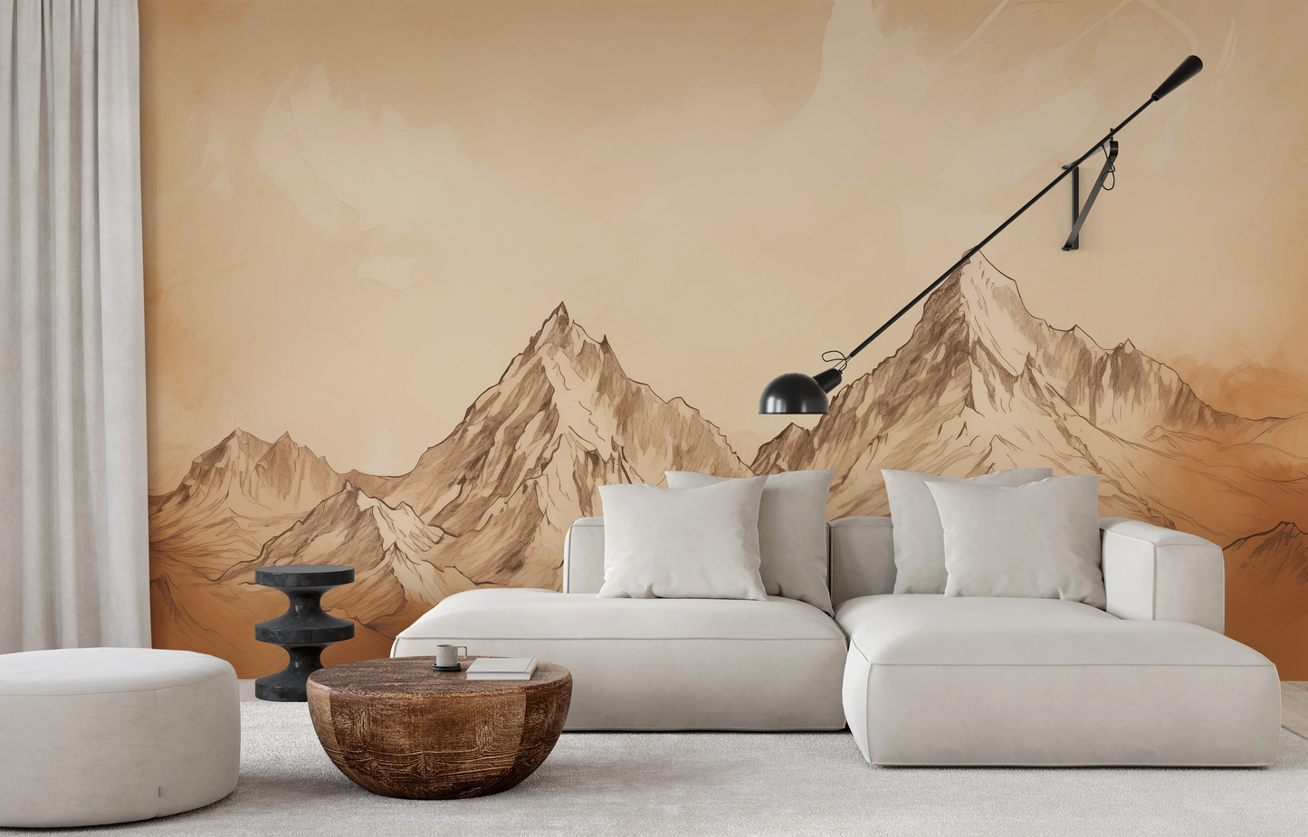Fototapeta o nazwie Sepia Mountain Range użyta w aranzacji wnętrza.