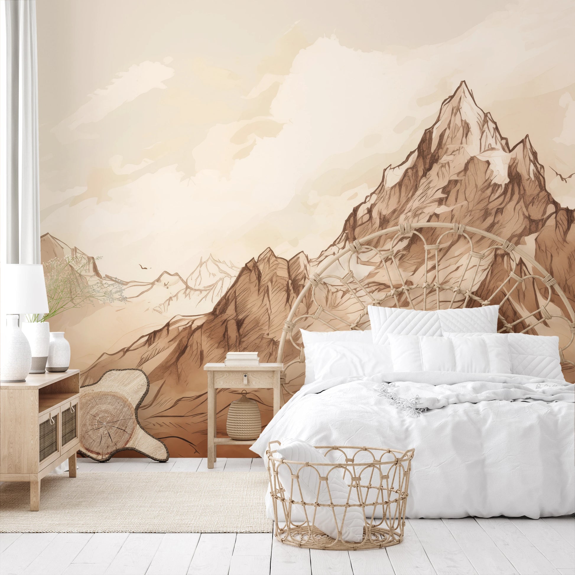 Fototapeta malowana o nazwie Timeless Summits pokazana w aranżacji wnętrza.