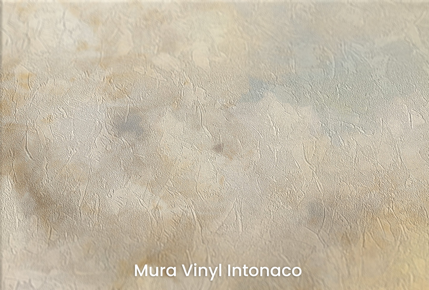 Zbliżenie na artystyczną fototapetę o nazwie ETHEREAL CLOUDSCAPE HORIZON na podłożu Mura Vinyl Intonaco - struktura tartego tynku.