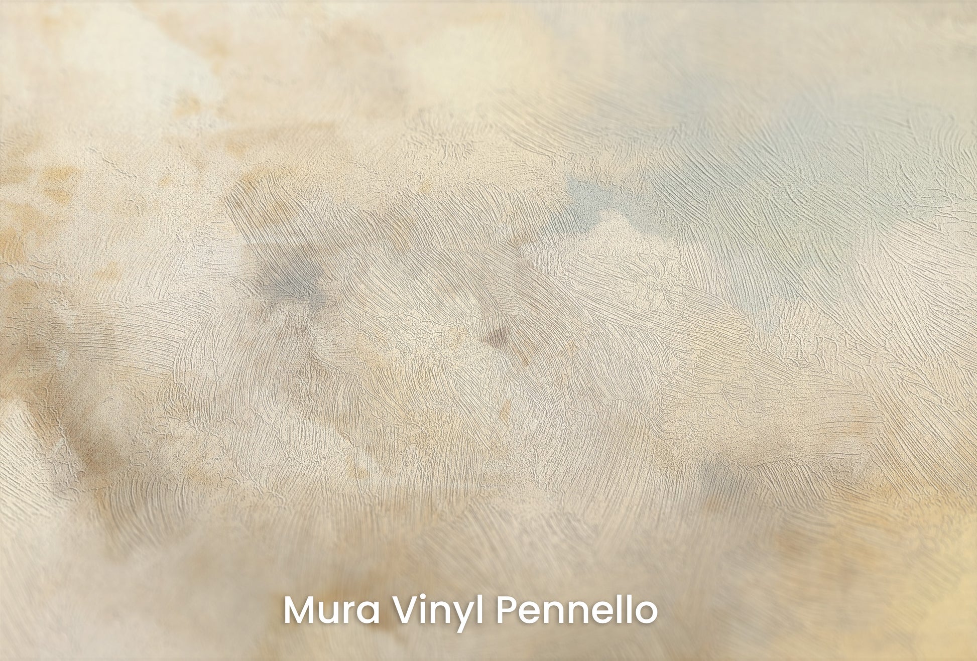 Zbliżenie na artystyczną fototapetę o nazwie ETHEREAL CLOUDSCAPE HORIZON na podłożu Mura Vinyl Pennello - faktura pociągnięć pędzla malarskiego.