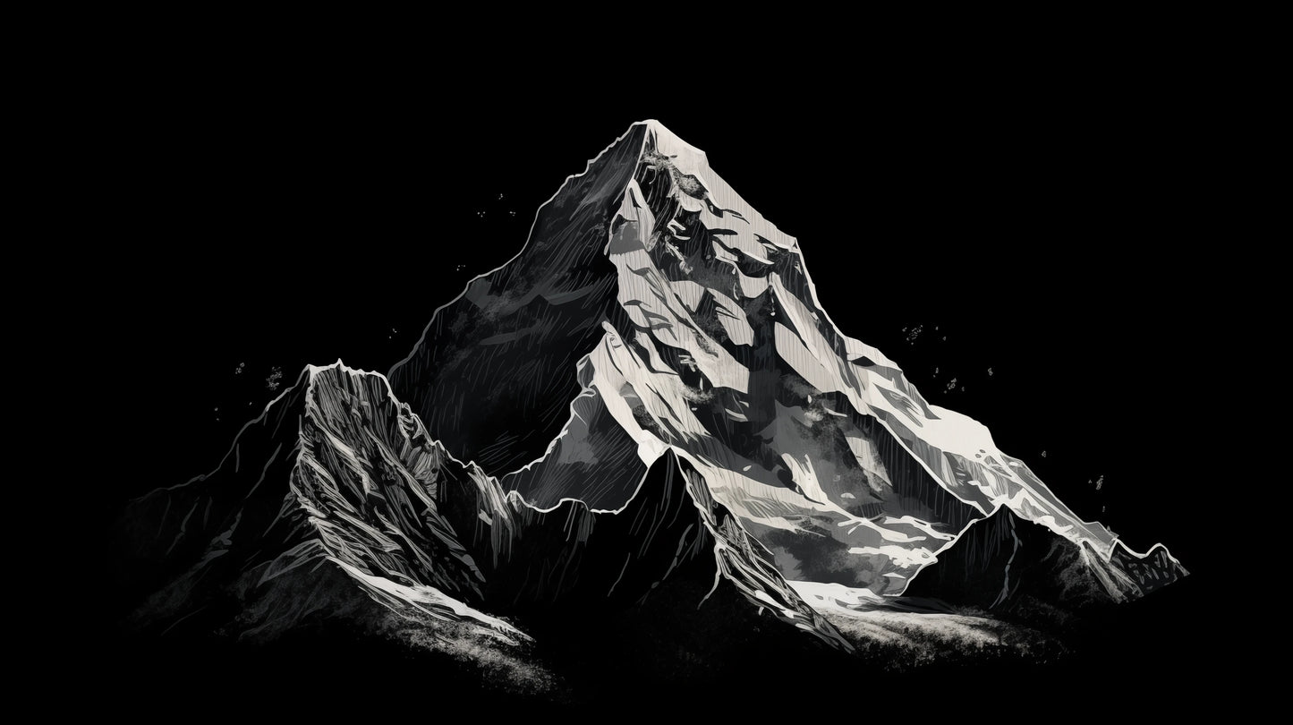 Prezentacja całego wzoru fototapety o nazwie Monochromatic Peak