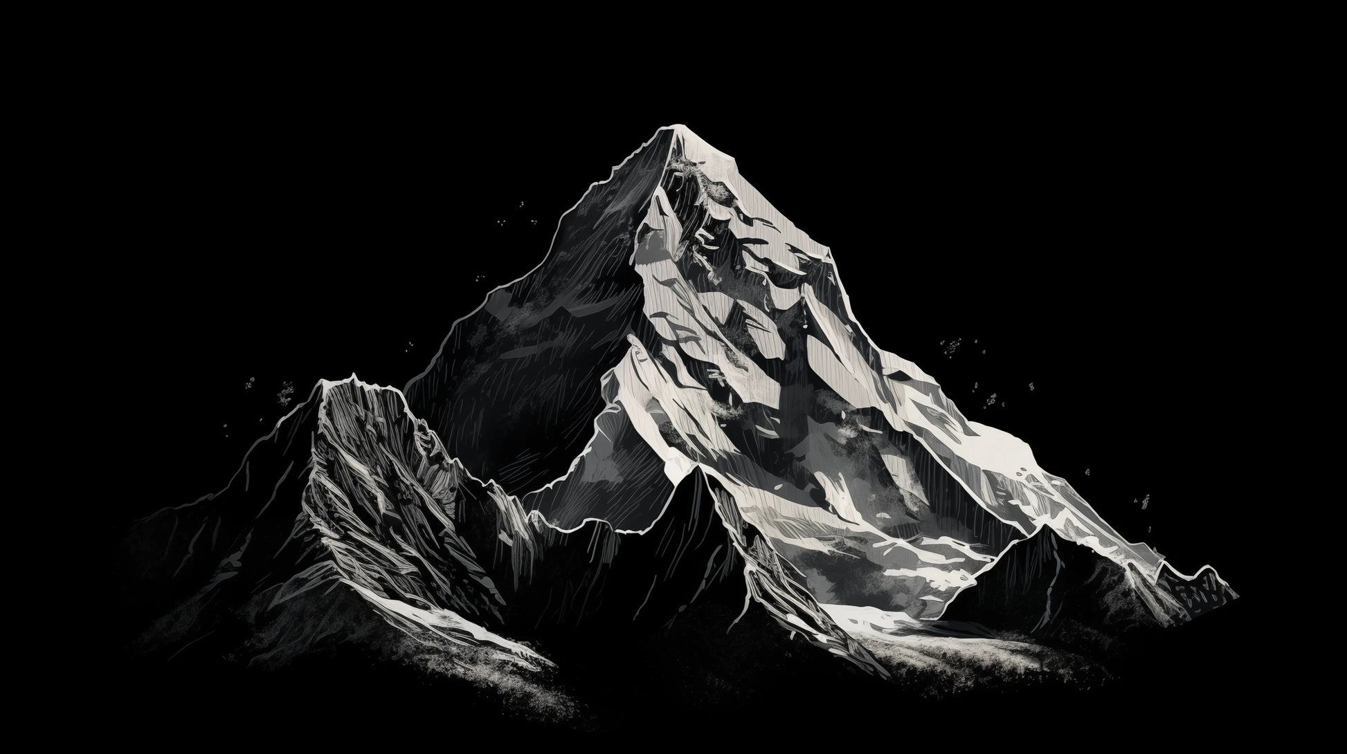 Prezentacja całego wzoru fototapety o nazwie Monochromatic Peak