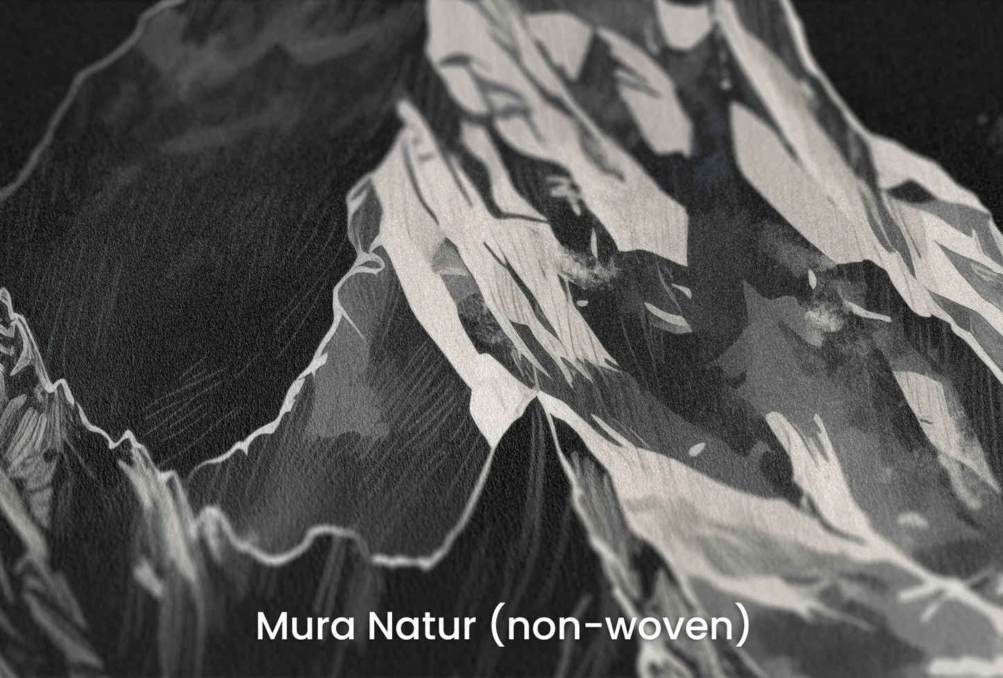 Zbliżenie na artystyczną fototapetę o nazwie Monochromatic Peak na podłożu Mura Natur (non-woven) - naturalne i ekologiczne podłoże.