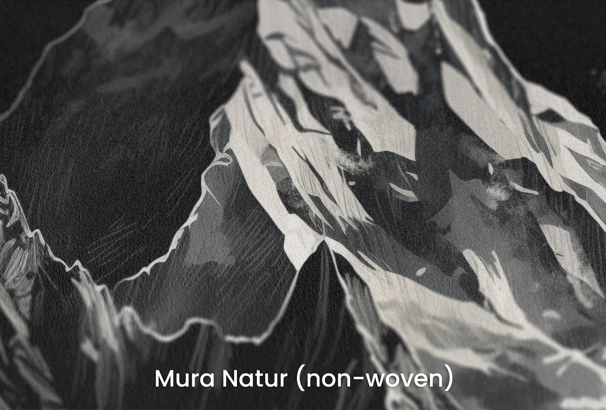 Zbliżenie na artystyczną fototapetę o nazwie Monochromatic Peak na podłożu Mura Natur (non-woven) - naturalne i ekologiczne podłoże.