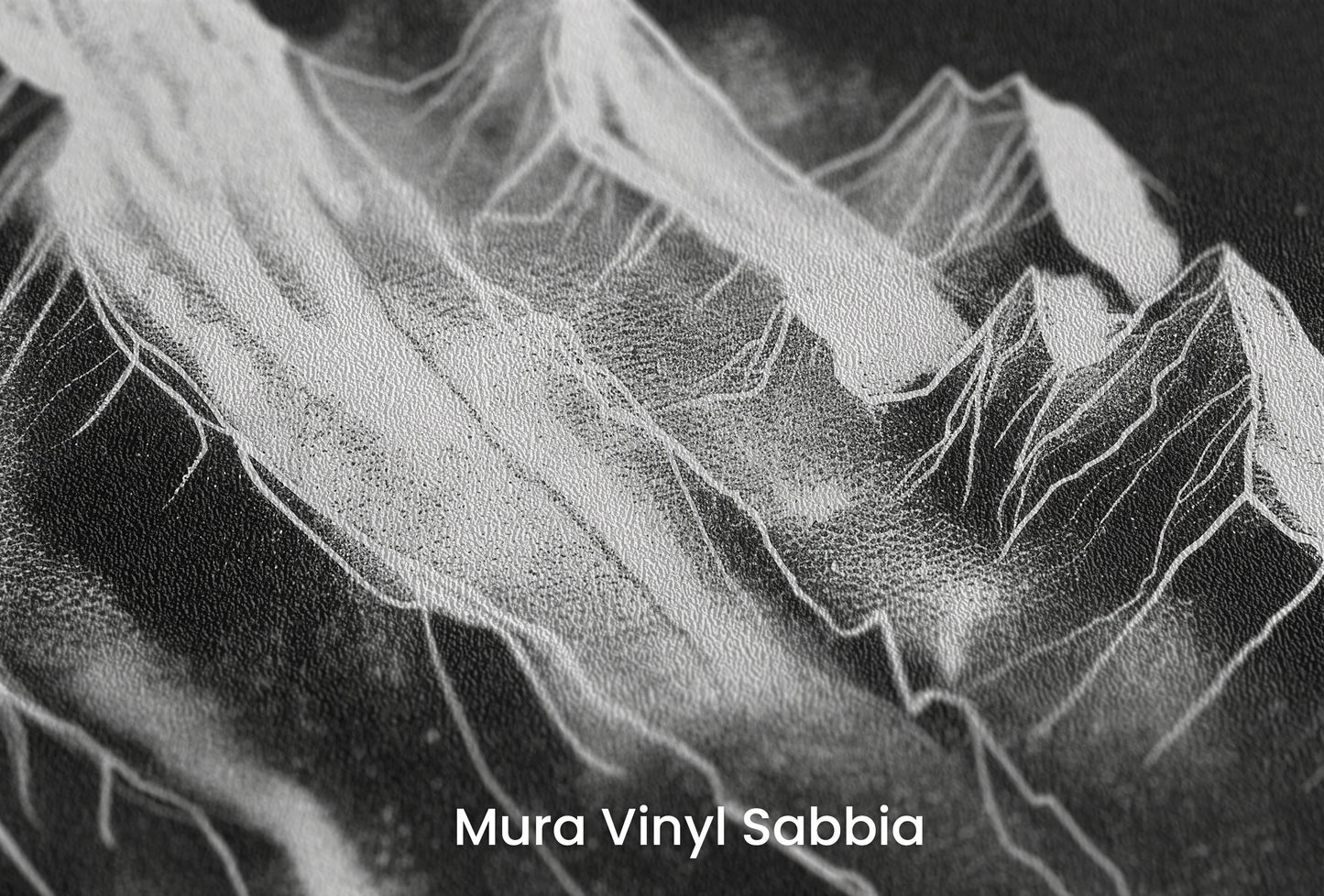 Zbliżenie na artystyczną fototapetę o nazwie Nocturnal Summit na podłożu Mura Vinyl Sabbia struktura grubego ziarna piasku.