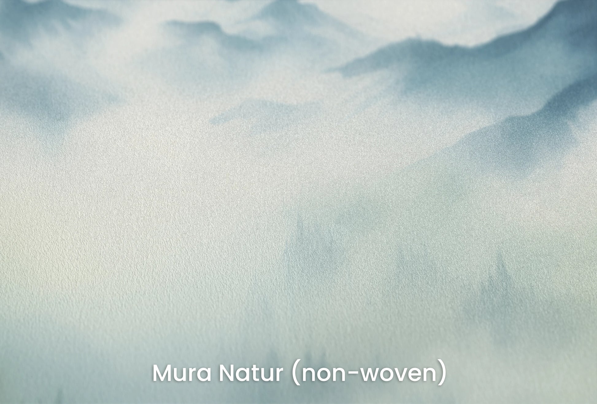 Zbliżenie na artystyczną fototapetę o nazwie Mist-Enshrouded Pines na podłożu Mura Natur (non-woven) - naturalne i ekologiczne podłoże.