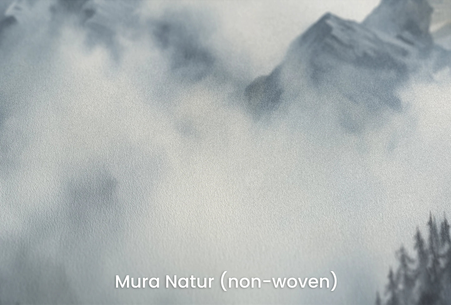 Zbliżenie na artystyczną fototapetę o nazwie Stormy Mountain Vista na podłożu Mura Natur (non-woven) - naturalne i ekologiczne podłoże.