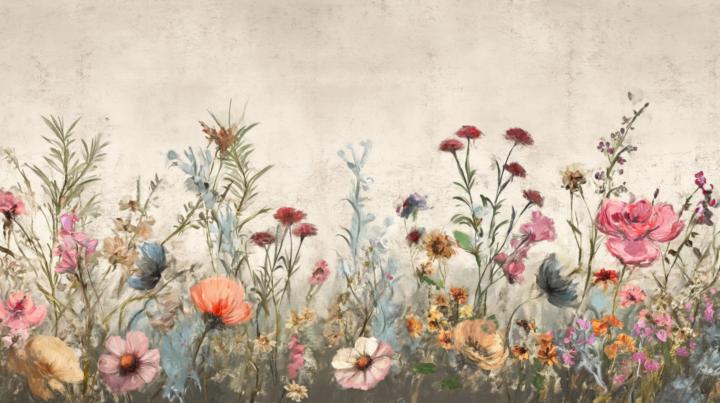 Prezentacja całego wzoru fototapety o nazwie Wildflower Fields