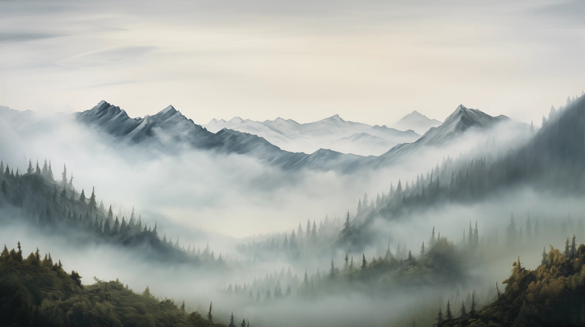 Prezentacja całego wzoru fototapety o nazwie Tranquil Dawn