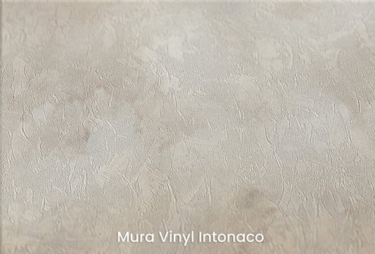 Zbliżenie na artystyczną fototapetę o nazwie GOLDEN MIST HAVEN na podłożu Mura Vinyl Intonaco - struktura tartego tynku.