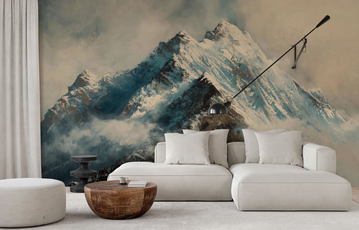 Fototapeta artystyczna o nazwie Icy Ascent pokazana w aranżacji wnętrza.