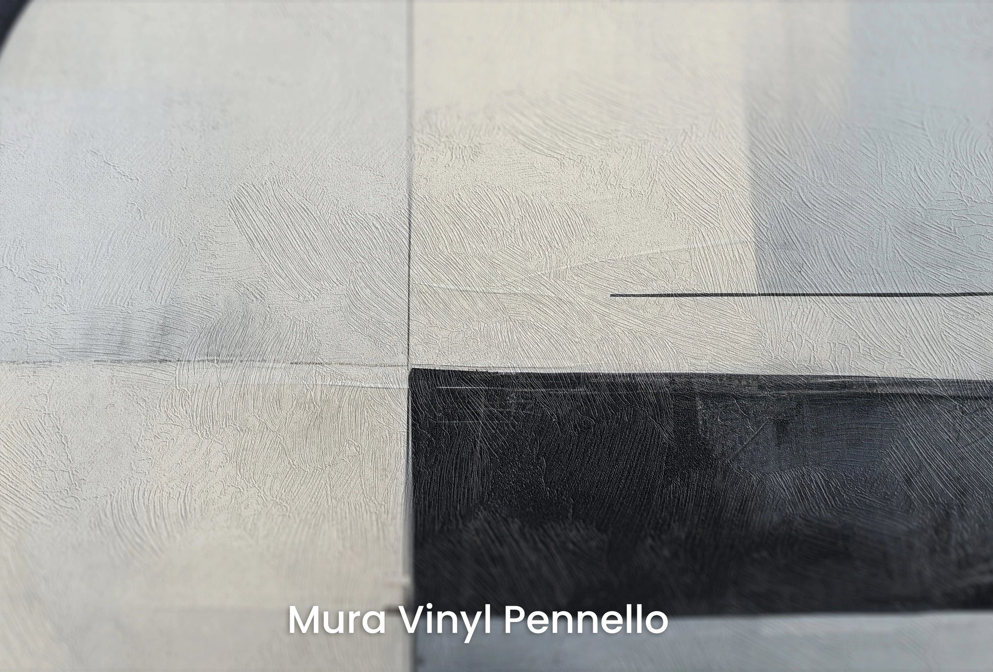 Zbliżenie na artystyczną fototapetę o nazwie Monochromatic Circle na podłożu Mura Vinyl Pennello - faktura pociągnięć pędzla malarskiego.