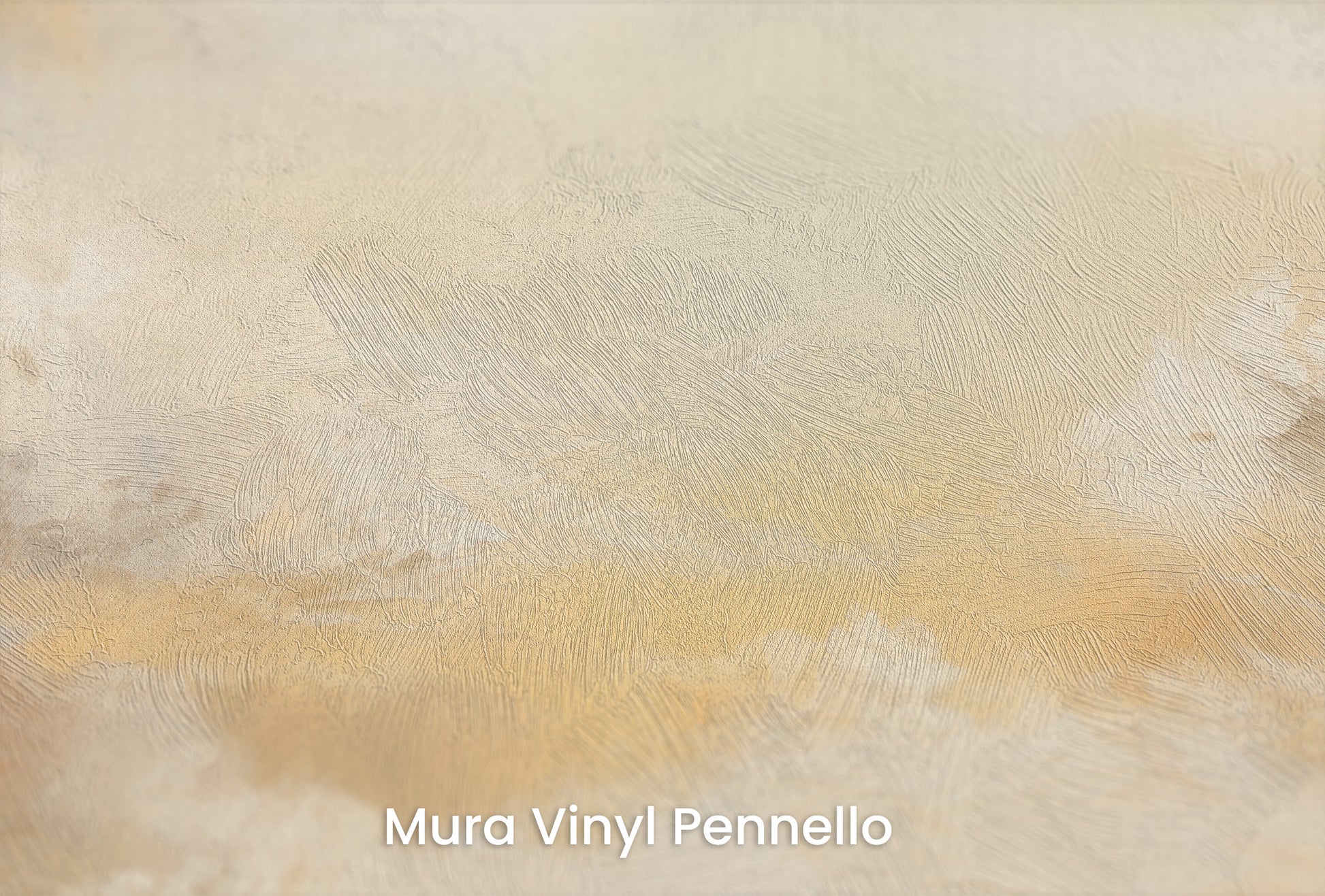 Zbliżenie na artystyczną fototapetę o nazwie SUNSET SERENITY CANVAS na podłożu Mura Vinyl Pennello - faktura pociągnięć pędzla malarskiego.