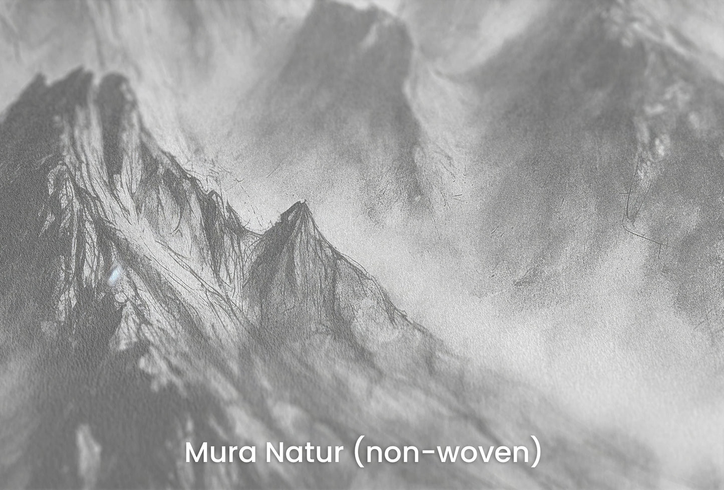 Zbliżenie na artystyczną fototapetę o nazwie Graphite Peaks na podłożu Mura Natur (non-woven) - naturalne i ekologiczne podłoże.