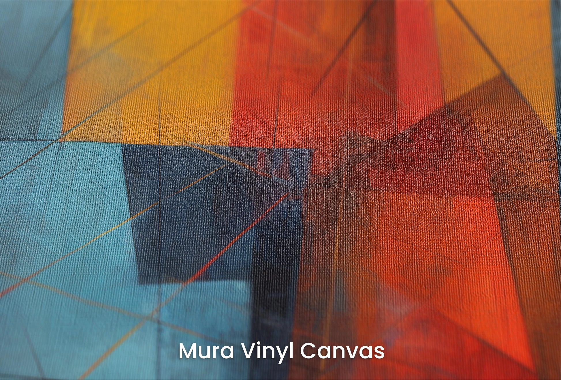 Zbliżenie na artystyczną fototapetę o nazwie Abstract Dynamics #2 na podłożu Mura Vinyl Canvas - faktura naturalnego płótna.