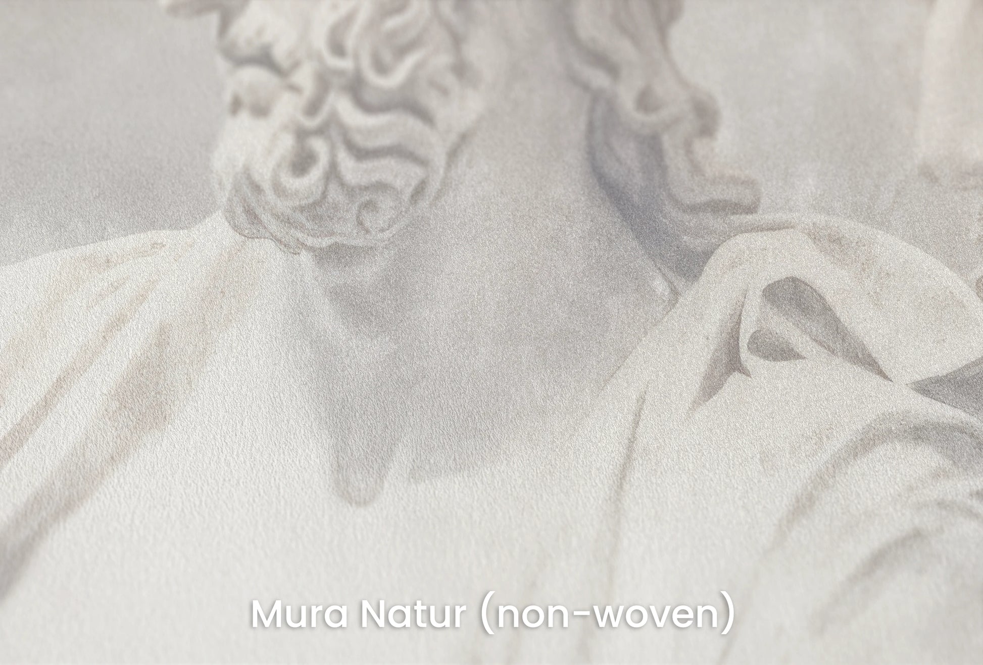 Zbliżenie na artystyczną fototapetę o nazwie Serene Titans na podłożu Mura Natur (non-woven) - naturalne i ekologiczne podłoże.