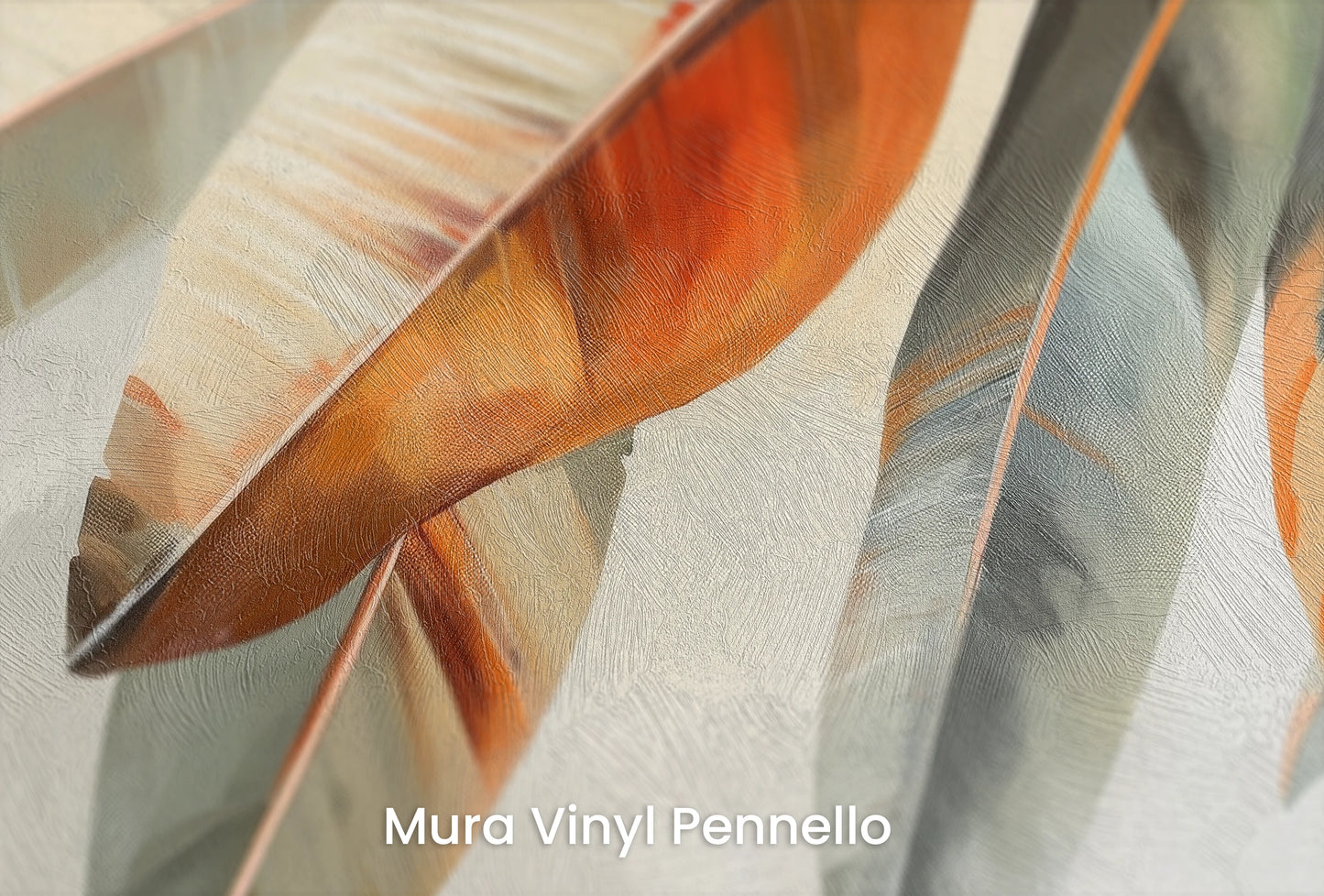 Zbliżenie na artystyczną fototapetę o nazwie Sunset Hues na podłożu Mura Vinyl Pennello - faktura pociągnięć pędzla malarskiego.