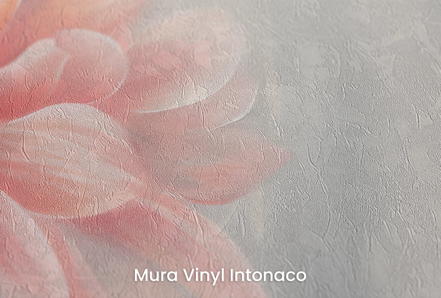 Zbliżenie na artystyczną fototapetę o nazwie Gentle Dawn na podłożu Mura Vinyl Intonaco - struktura tartego tynku.