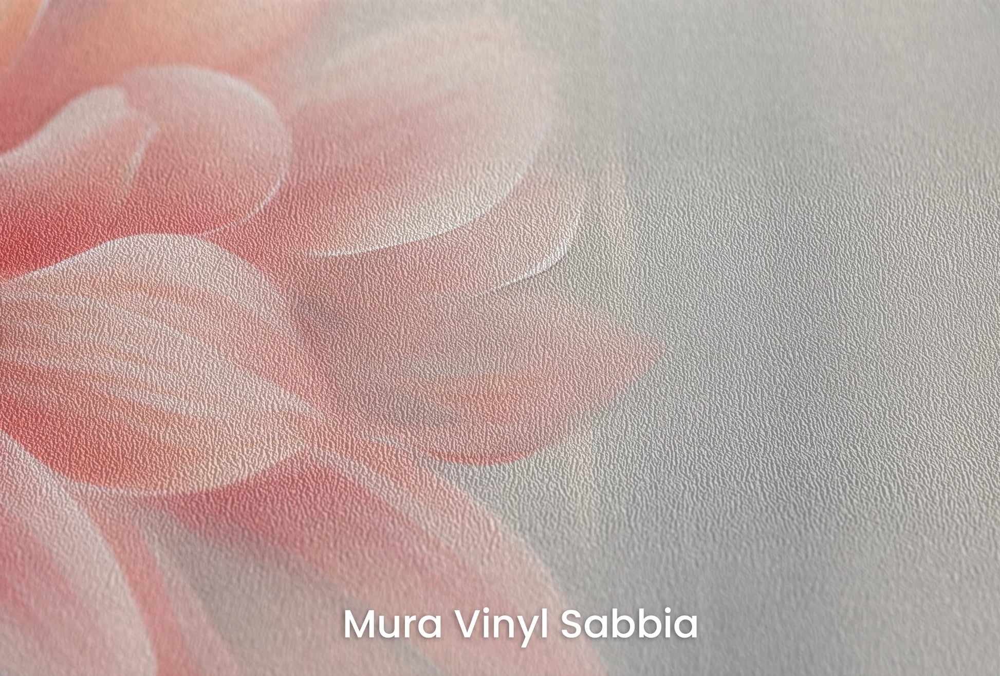 Zbliżenie na artystyczną fototapetę o nazwie Gentle Dawn na podłożu Mura Vinyl Sabbia struktura grubego ziarna piasku.