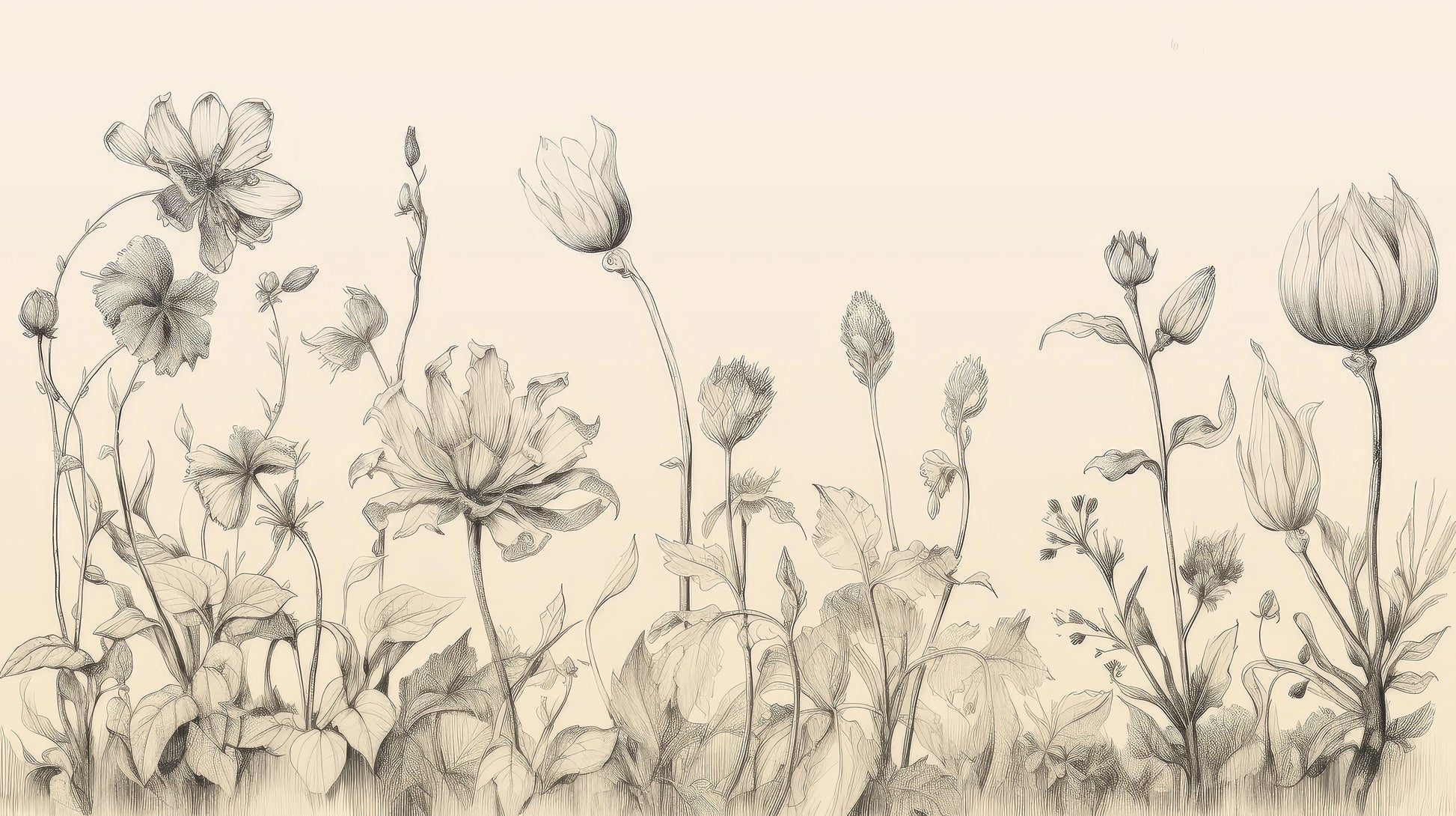 Prezentacja całego wzoru fototapety o nazwie Gentle Tulips