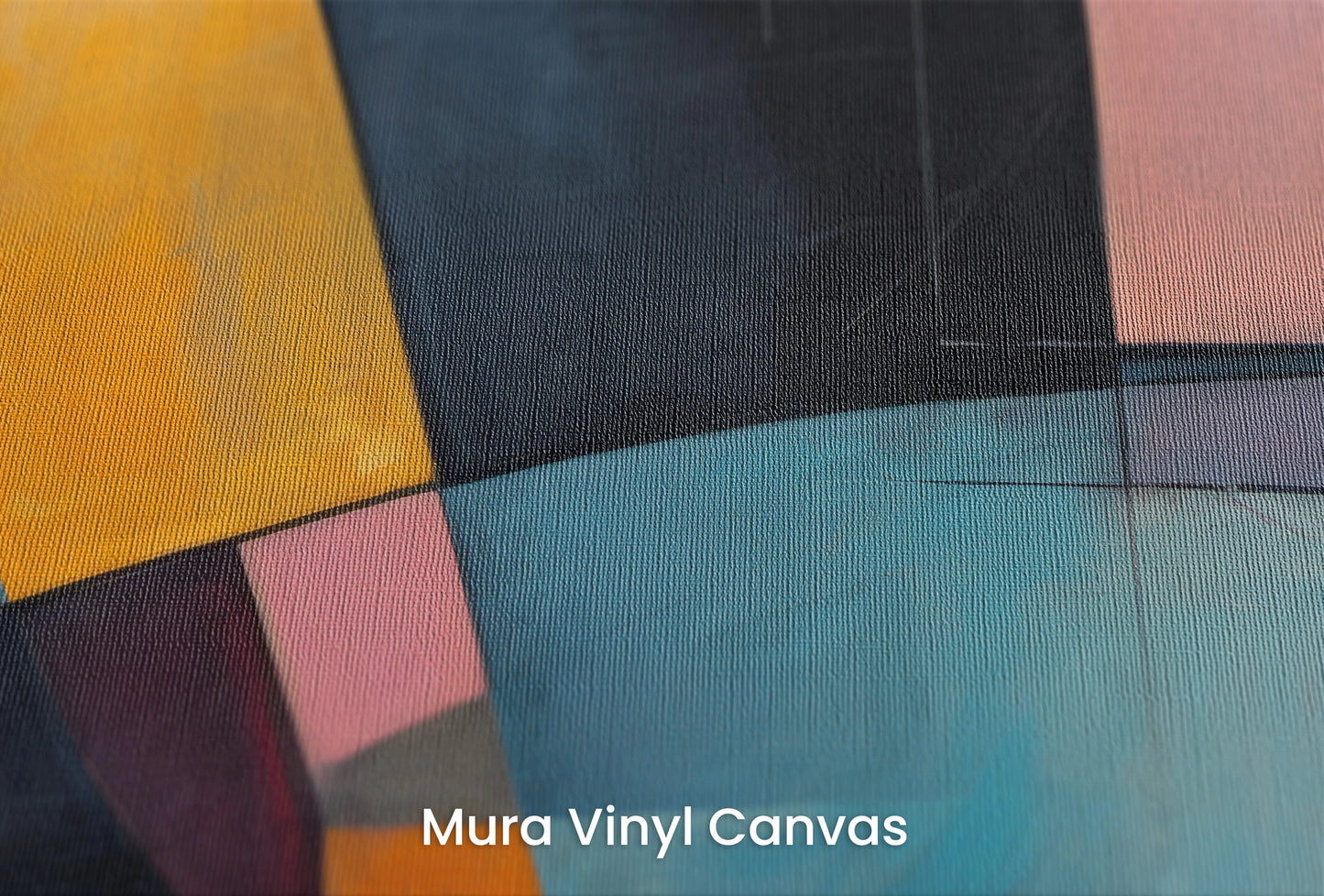 Zbliżenie na artystyczną fototapetę o nazwie Circular Geometry na podłożu Mura Vinyl Canvas - faktura naturalnego płótna.