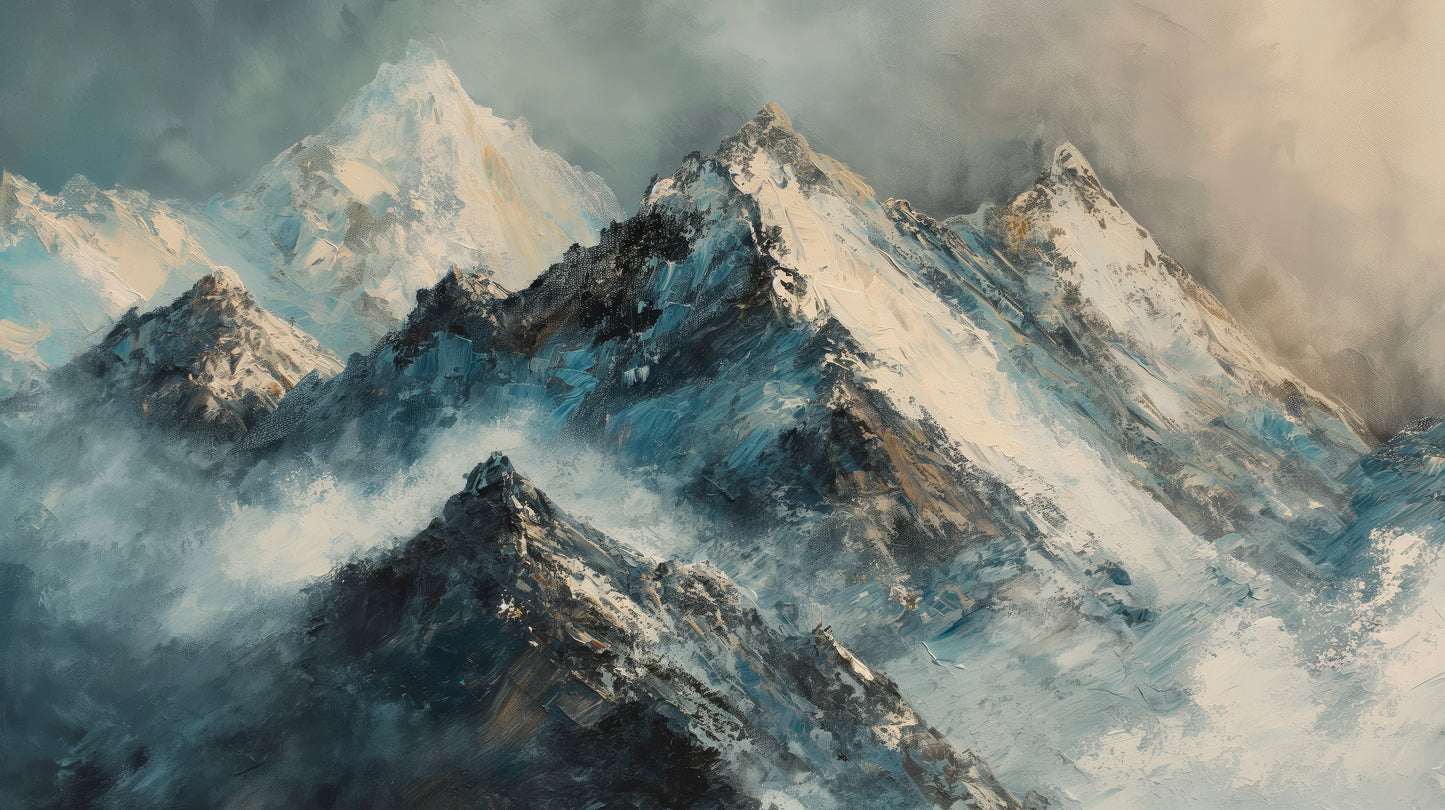 Prezentacja całego wzoru fototapety o nazwie Monochrome Peaks