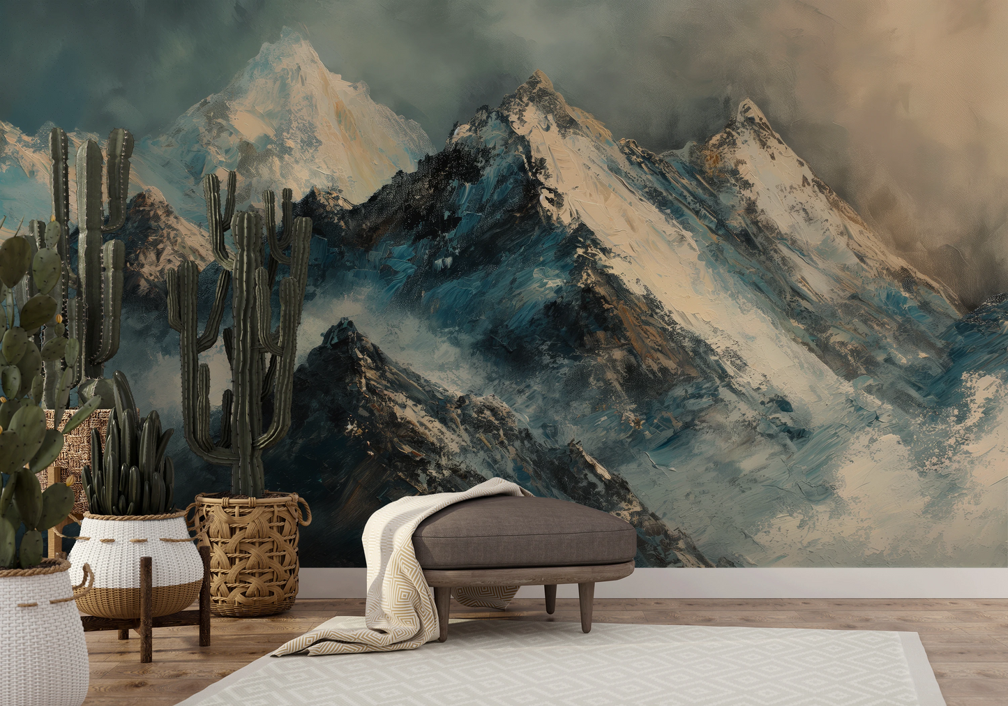 Fototapeta o nazwie Monochrome Peaks użyta w aranzacji wnętrza.