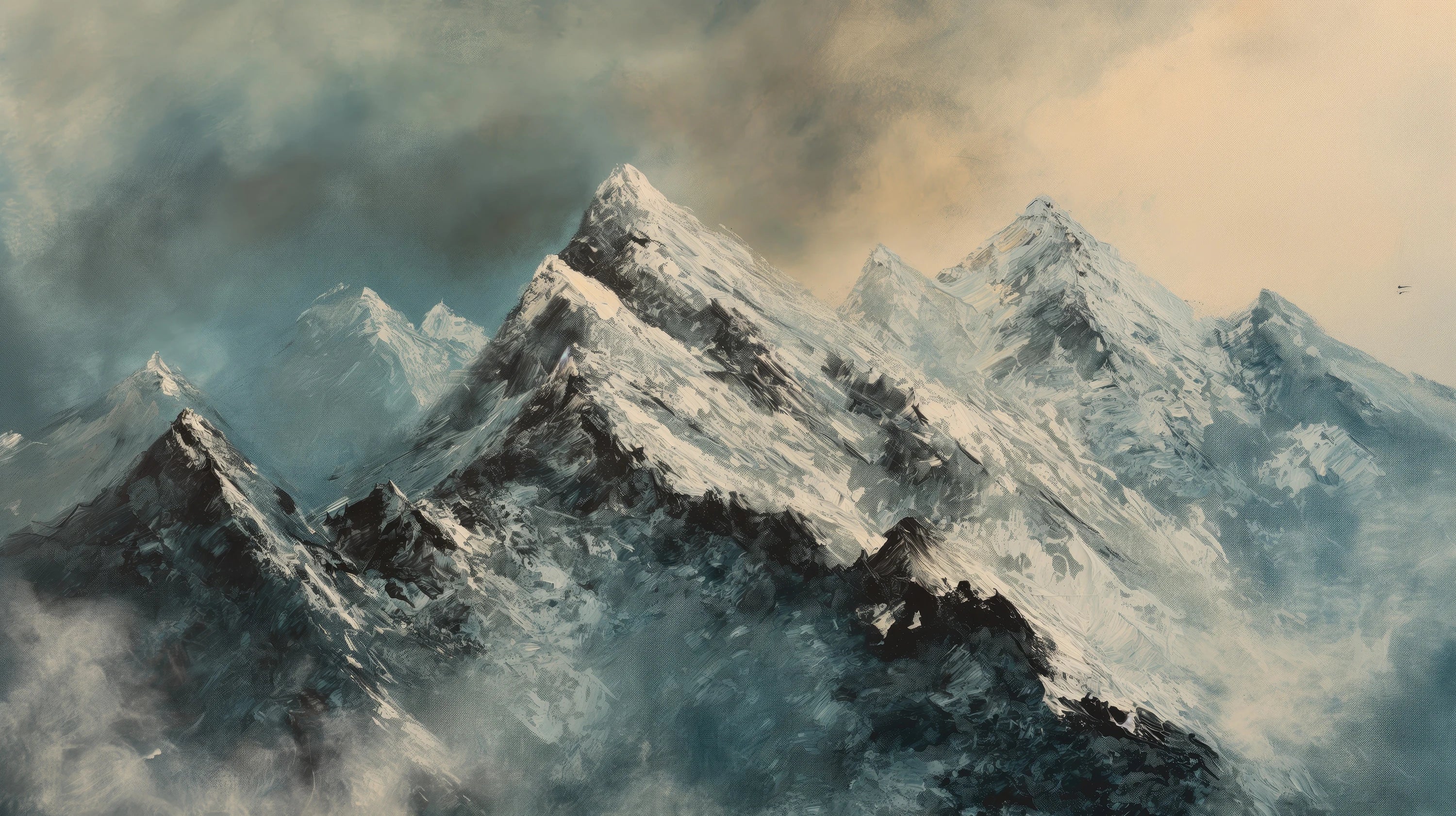 Pattern preview: Prezentacja całego wzoru fototapety o nazwie Misty Mountain Mystery